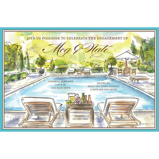 Lounging Poolside Invitations